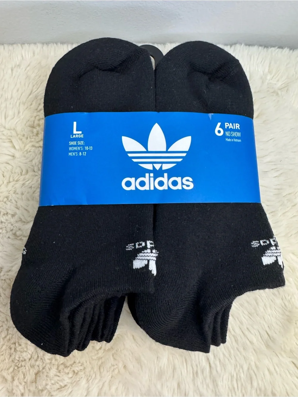 adidas Black No-Show Athletic Socks - 6 Pair Pack